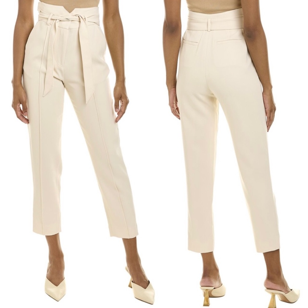 Jonathan Simkhai NWT Womens Remington Beige Cream Classic Dress Pants Trousers